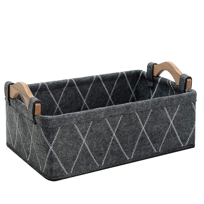 KWLET Small Baskets Fabric Bin Felt Empty Gift Basket Nursery Organizer for Makeup Cosmetics Underwear Socks Bra Collapsible Basket Home Decor - Image 1